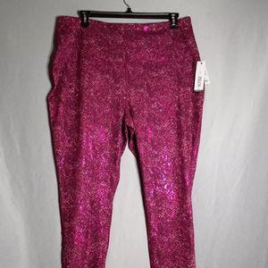 Zelos Women's Tight Pink Snake Athletic Gym Workout Leggings Pants Plus Size 3X